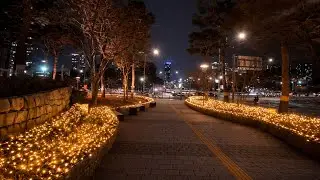Sunday Night Walk in Jamsil, Songpadaero, Seoul | Relaxing City Ambience 4K