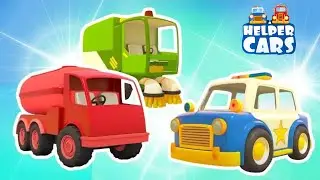 Funny toy cars. A collection of educational cartoons for kids. Helper cars for children.