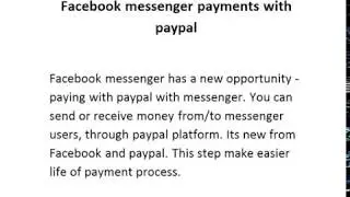 Facebook messenger paypal payment new