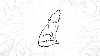 🐺 Как нарисовать простого воющего волка | Пошаговый урок 🌕