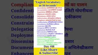 English Vocabulary with Pronunciation & Hindi Meaning !! Day 08