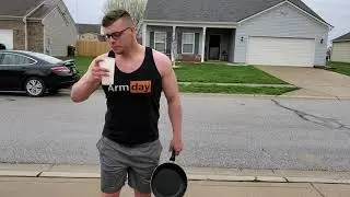 Bending a frying pan