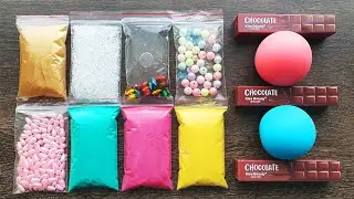 Making Slime with Bags Foam and Lip Gloss