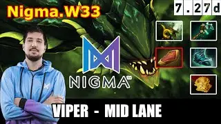 Nigma.w33 - Viper Midlane| 7.27d Update Patch | Dota 2 Butterfly MMR Gameplay #11