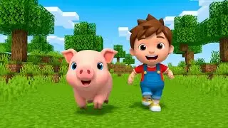 Minecraft Little Pig Ran From the Creeper | Nursery Rhymes for Kids & Baby Songs