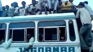 India : Overloaded Bus, crazy people on the roof n inside the bus... amazing...