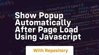 show popup automatically after page load using javascript