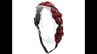 Handgemachtes rotes Haarband mit Strass & Resinsteinen &ndash; eleganter Haarschmuck f&uuml;r jeden Look