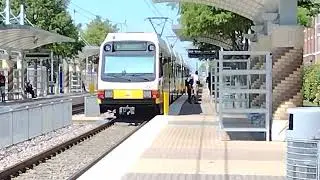 DART Train at LBJ Freeway and Farmers Branch Station