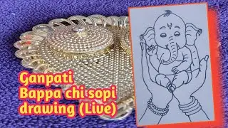 Ganpati Bappa chi sopi drawing| live drawing kadlela ahe nakki paha