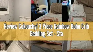 Review Cokouchyi 3 Piece Rainbow Boho Crib Bedding Set - Standard Size Nursery Bedding for Boys and