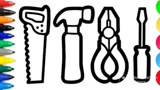 How to Draw Repair Tools for kids /Repair Kits Drawing and Fun Coloring for kids