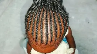 Simple girls cornrows hair style 