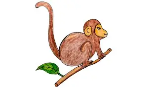 How to Draw Monkey by Colour Pencil | Jusi Drawing Home |