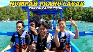 BERLAYAR NAIK PERAHU DI PANTAI PASIR PUTIH PEMANDANGAN SANGAT JOSJIS #pantai 