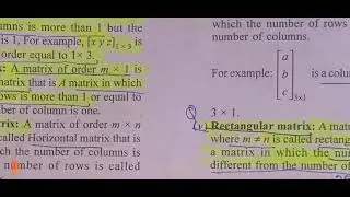 Row Column horizontal vertical Rectangular Square matrices definition Bsc mathe MSc mathe CSIR-NET