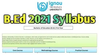 IGNOU B.Ed | Ignou BEd Syllabus | ignou bed syllabus | ignou bed 2021