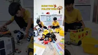 Learn how to cleanup toys after playing with Jay & Neil! (Rude Vs Polite)