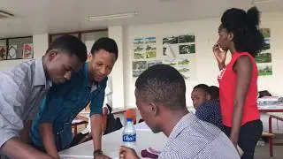 ARCHITECTURAL STUDENTS-UDSM  PRACTICING DURING INTERIOR DESIGN SESSION