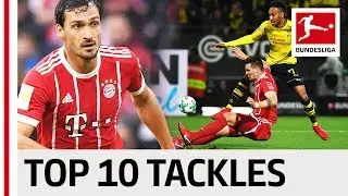 Top 10 Best Tackles 2017/18 - Hummels, Vidal, Sokratis & More