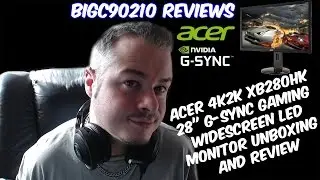 Acer 4k2k XB280HK 28-дюймовый игровой широкоэкранный светодиодный монитор G-Sync Распаковка и обзор