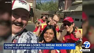 Disney superfan looks to break record with 15,000 rides on Radiator Springs Racers