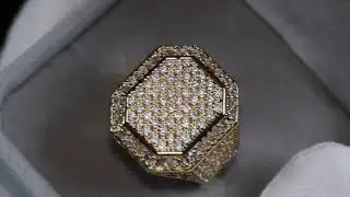 Iced out ring, diamond ring, mens gold ring, mens big iced out ring, mens diamond hip hop ring