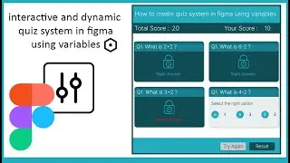interactive quiz system with dynamic scores and results in figma using variables | #figmatutorial