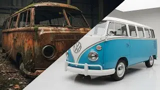 ASMR Car Restoration: 1950s VW Split Window Bus Full Rebuild