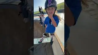 Little girl drops MASSIVE ramp of a skatebaord #commitment #skateboarding
