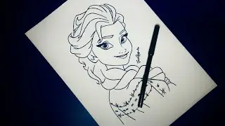 How to draw Frozen Elsa face | Frozen Elsa face drawing step by step easily.