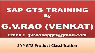 SAP GTS Product Classification Process