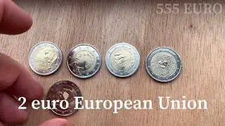 2 euro European Union 5 euro coins