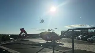 ZK-IXN [CFL01] Running whilst ZK-HCX [CFL12] Lands at waikato hospital from taupo