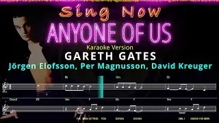 ANYONE OF US by GARETH GATES - No Vocals + Synced Lyrics, Music Visualizer & Lead Sheet