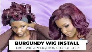 Flawless Burgundy Wig Install with Curls | Step-by-Step Tutorial