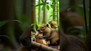 Un capibara captado en el r&iacute;o #tiernos #asmr #capibara #naturaleza