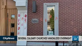 Several Calgary churches targeted in overnight vandalism