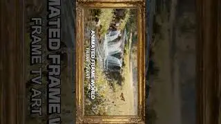 Waterfall with Flowers Painting | Animated Vintage Frame | TV Screensaver Art | 2 Hours