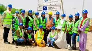 The Female Students of Unimaid participating in the construction of 12MW Solar Hybrid Power Plant.