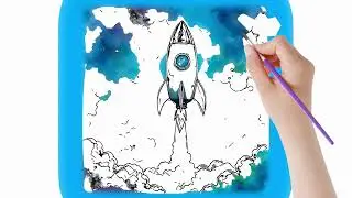 how to draw rocket for kids