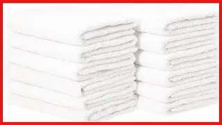 Amazon Basics Cotton Hand Towel - 12-Pack, White