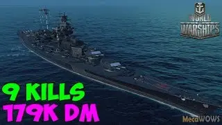 World of WarShips | Tirpitz B | 9 KILLS | 179K Damage -  Replay Gameplay 4K 60 fps