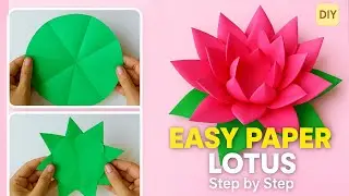Easy Paper Lotus Flower Making | DIY 3D Lotus Wall Hanging | Paper Craft Tutorial