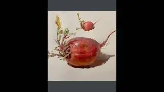 Способы рисования редиса #гуашь #живопись 👀🎨