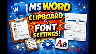 CUT, COPY, PASTE, CLIPBOARD AND FONT DIALOG BOX MSWORD @rrtechrk