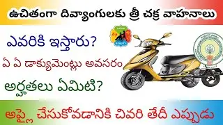 దివ్యాంగులకు ఉచిత మోటార్ ట్రైసైకిల్ | Free 3 Wheeler Vehicle for Disabled 2025 | AP Govt Scheme