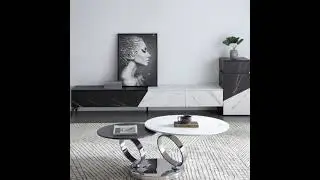Modern Art Antique Foldable Black Marble Coffee Table