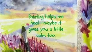 Relaxing Landscape Watercolor  - Stress Relief Painting Time