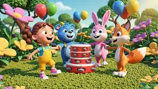 Tres pequeñas panderetas de juguete Shake Shake | Canciones Infantiles y Rimas para Niño